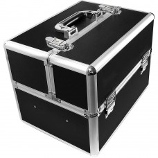 Kuferek kosmetyczny mały 2 poziomy czarny