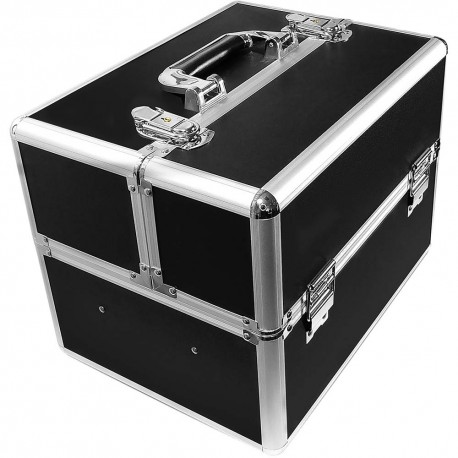 Kuferek kosmetyczny mały 2 poziomy czarny