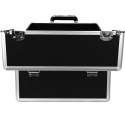 Kuferek kosmetyczny mały 2 poziomy czarny