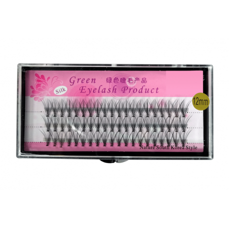 Rzęsy jedwabne kępki dł 12 mm, gr 0,1 mm, profil C