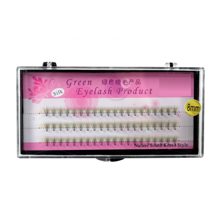 Rzęsy jedwabne kępki dł 8 mm, gr 0,1 mm, profil C