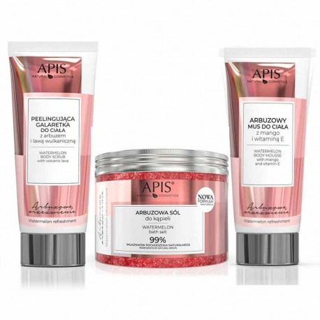 Zestaw kosmetyków ARBUZOWY – mus+sól+galaretka
