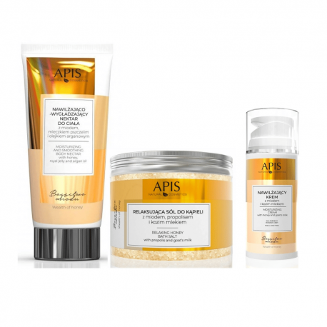 Zestaw kosmetyków MIODOWY – nektar+sól+krem
